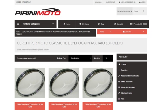 Nuovo sito E-commerce Pirinimoto.it