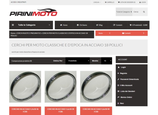 Nuovo sito E-commerce Pirinimoto.it