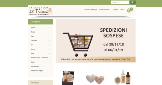 Nuovo E-Commerce La Saponeria del Titano