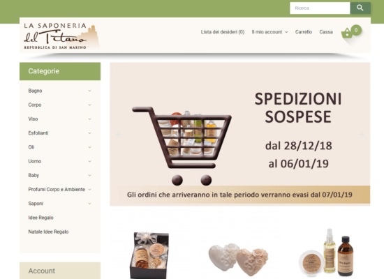 Nuovo E-Commerce La Saponeria del Titano