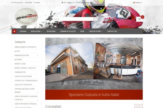 Nuovo E-Commerce Pirini Moto